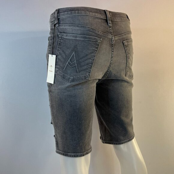 7 for all mankind x Dazzle Men's 11" Grey Denim Shorts - Size 28 - NWT $148 - Picture 4 of 6